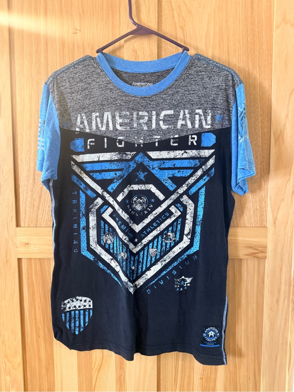 American Fighter Black & Blue Graphic Short Sleeve Tee